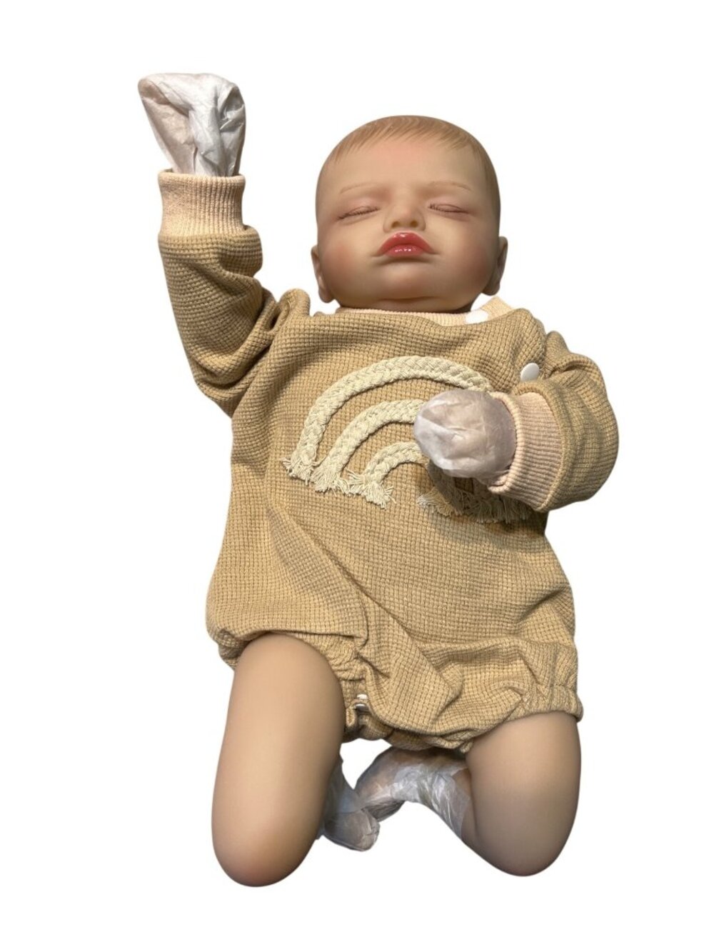 Lifelike 14.5-Inch Reborn Baby Doll With Accessories: Outfit Bow Bottle Diaper B